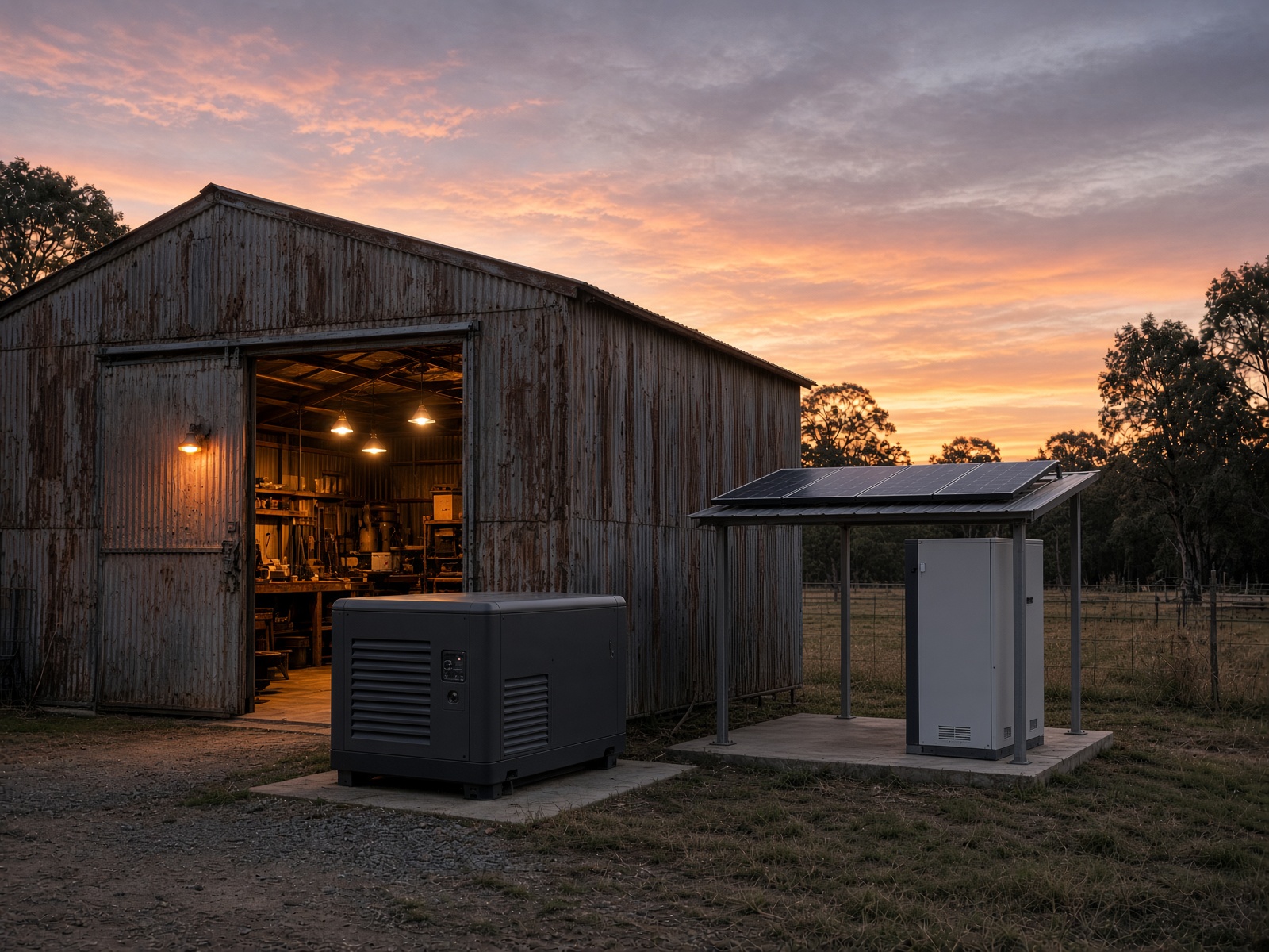 Generator kept as backup beside a new solar and battery system